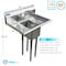 Amgood Stainless Steel 1 Compartment Utility Sink with 10 in. Left and Right Drainboards and Faucet SINK 101410-10LR - FAUCET - alternate 3